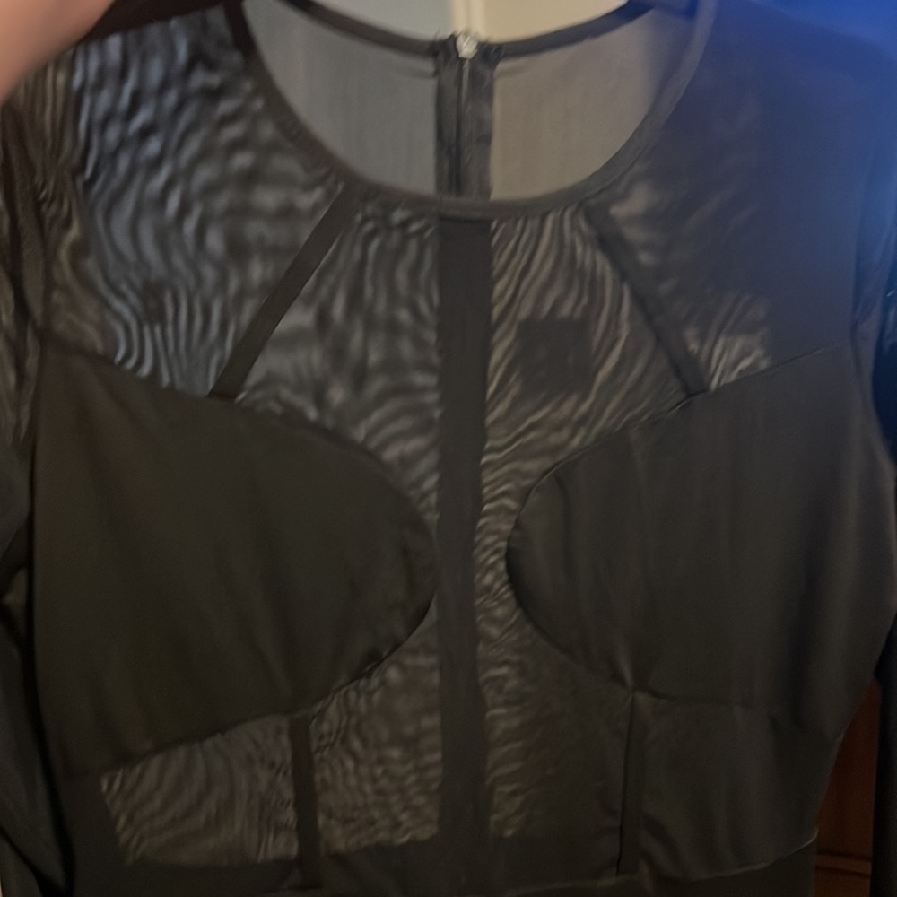 Black Sheer Top long sleeve Jumpsuit